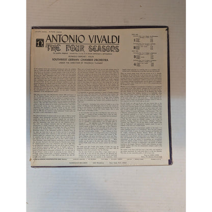 Vintage Vivaldi The Four Seasons Musical Heritage Society MHS 577 Vinyl LP