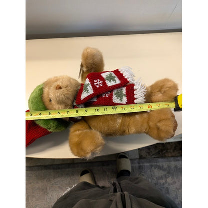 Dillard's Christmas Teddy Bear Plush Holiday Nightcap Scarf Stuffed Animal