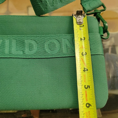 Wild One Spruce Green Recycled Knit Crossbody Treat Pouch Dog Walking Bag