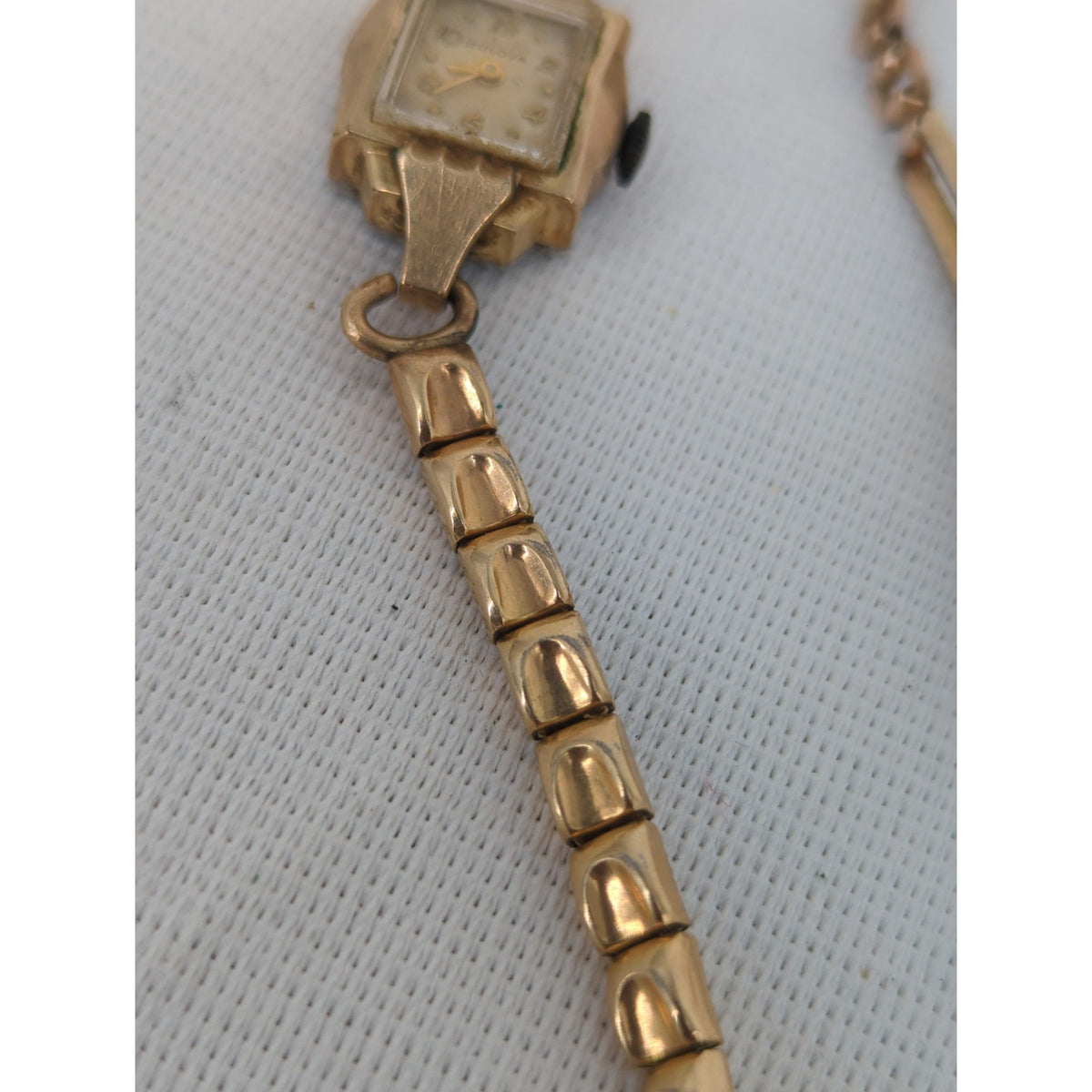 Vintage 1957 Bulova Ladies Cocktail Watch 10K RGP Gold Tone Art Deco untested