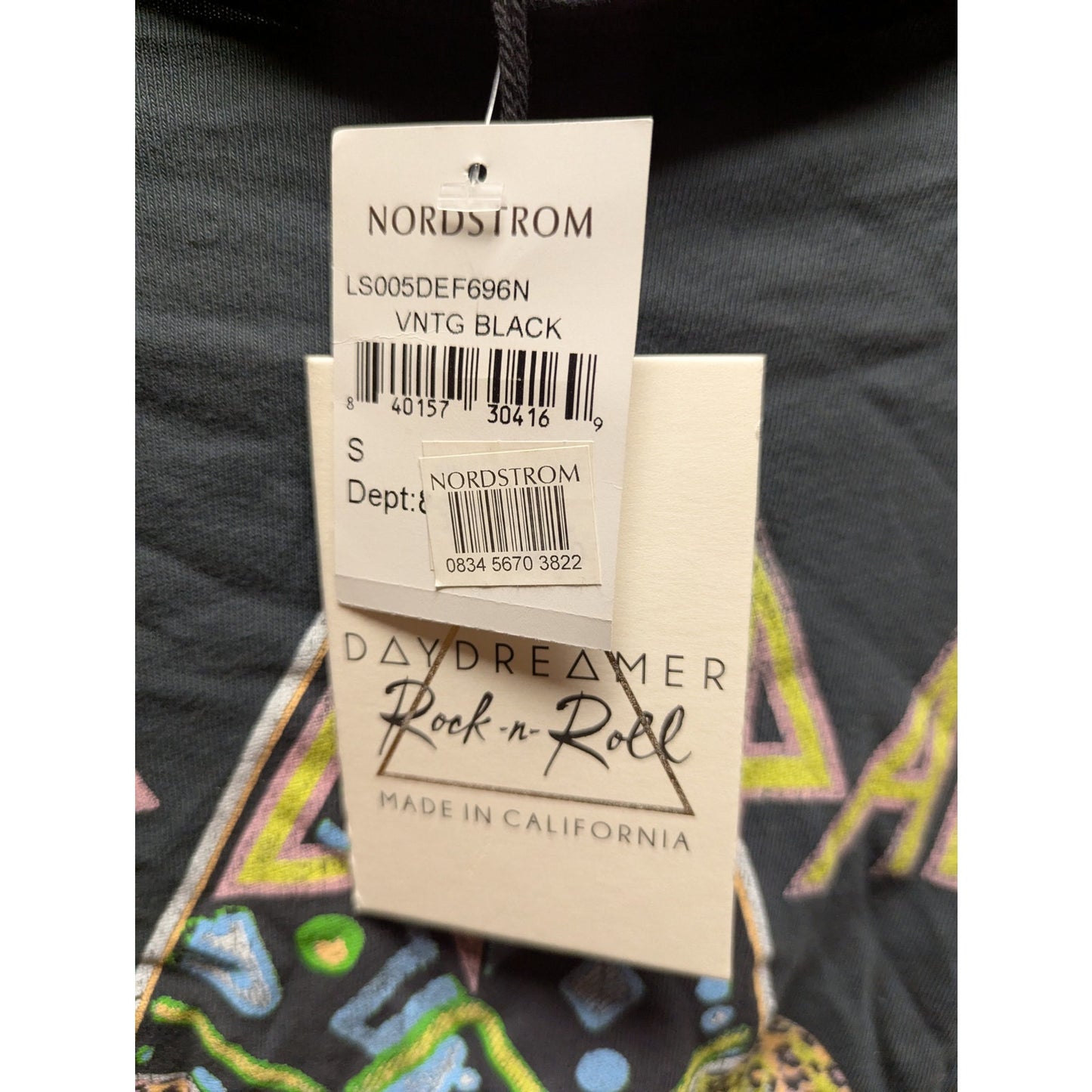 Daydreamer NWT Gray Def Leppard Graphic Hoodie Sweatshirt Small