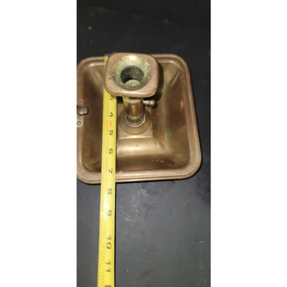 PAIR Beautiful Antique Brass Candle Holder With Wax Reservoir and handle Push Up