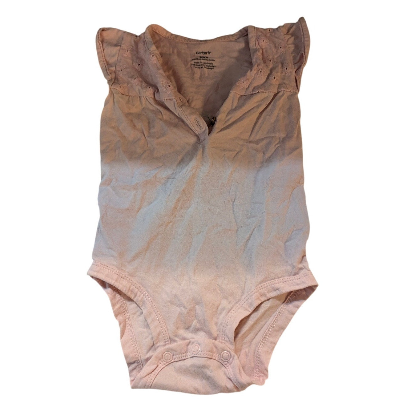 Carter's Baby Girl Pink Eyelet Trim Sleeveless Bodysuit Size 18 Month One Piece