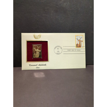 Golden Replicas of United States Stamps Collectible 22kt Gold 1988 cAROUSEL