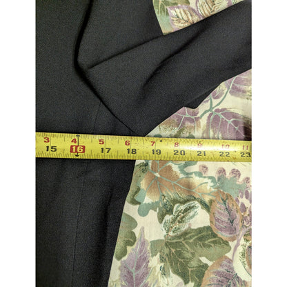 Dana Buchman Vintage 90s Minimalist Black Blazer Cream Piping Art Deco Buttons 6
