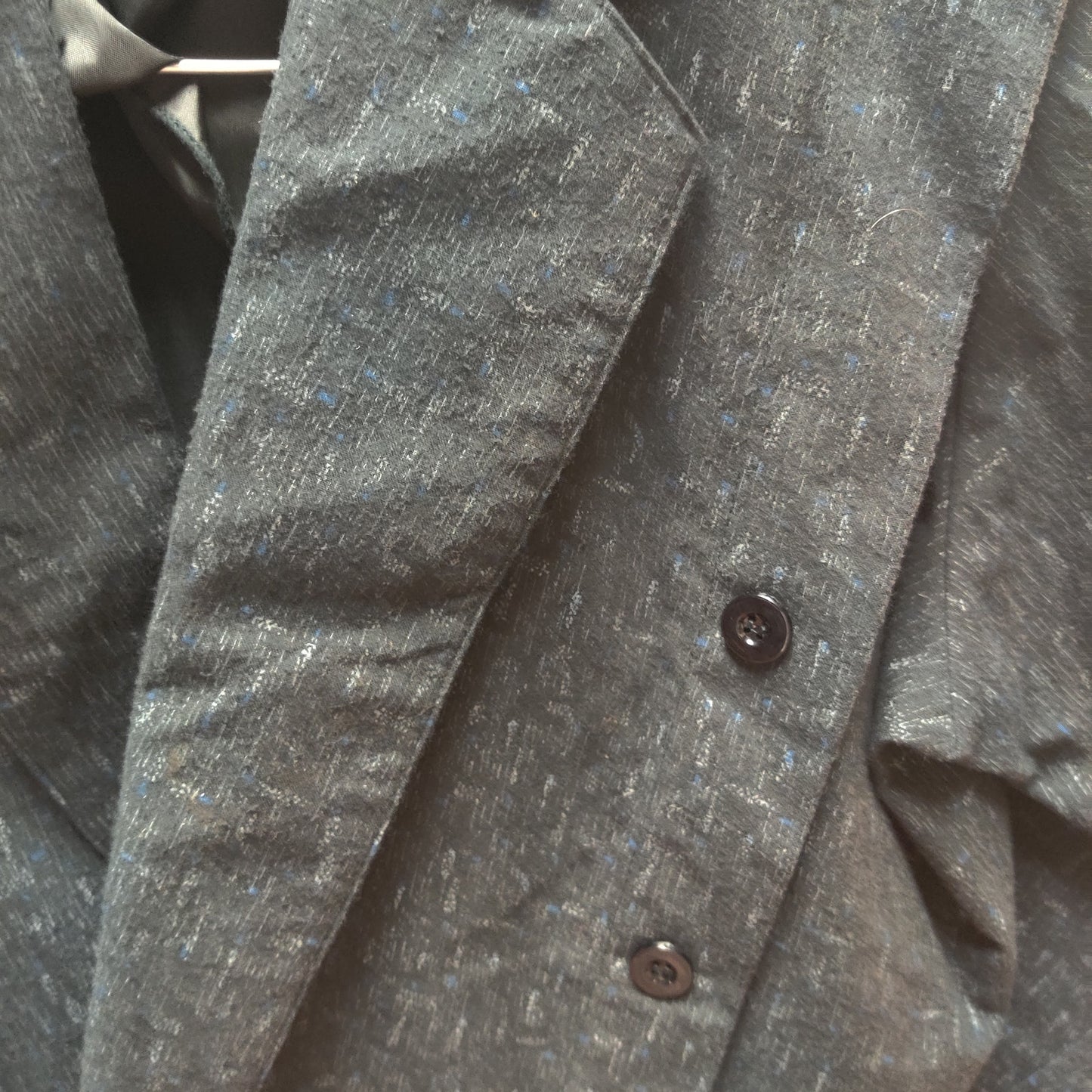 Vintage Kazah Gray Asymmetrical Moto Cropped Double Breasted Blazer Medium