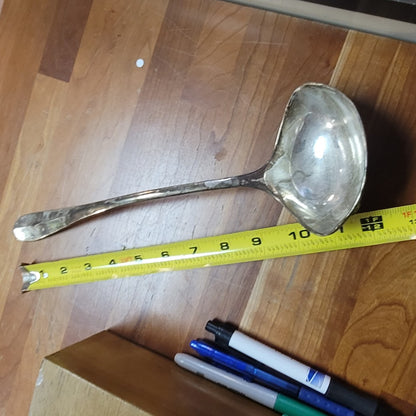Vintage 14 Pc. UNPOLISHED patina nickel silver EP Large punch bowl cup ladle set