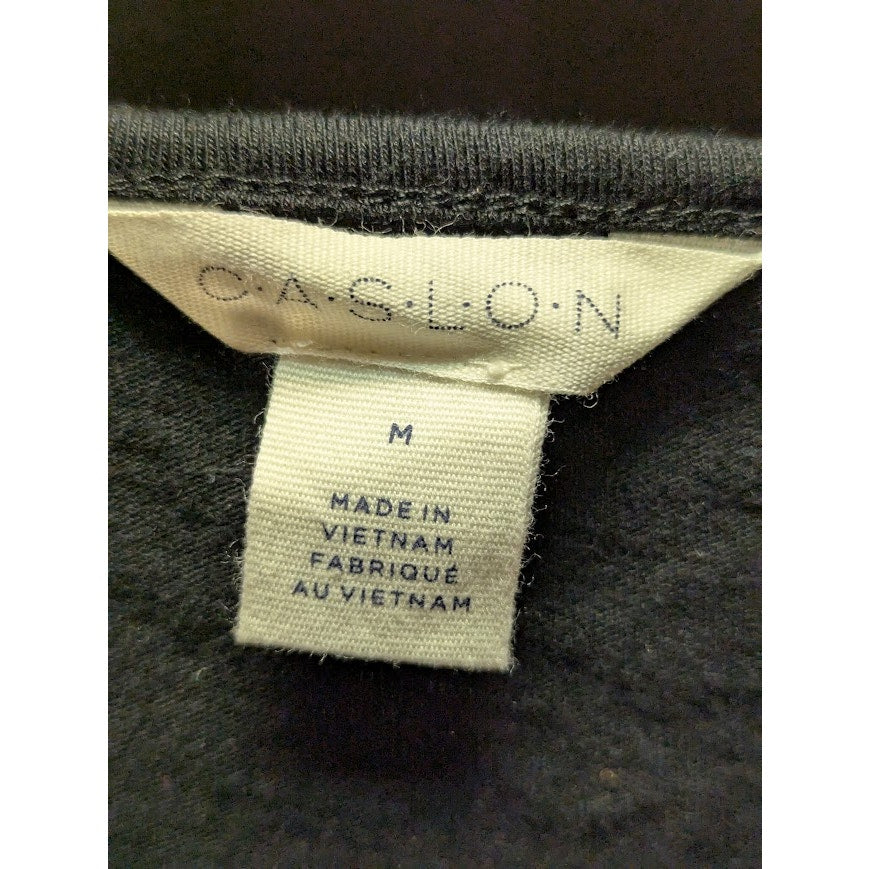 Caslon Casual Size Medium black crew Neck short Sleeve Tee Tshirt Ruched Side