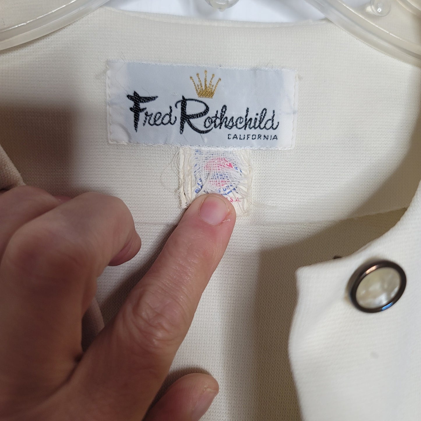 Vintage Fred Rothschild Poly 2pc Set Cape Pants Cream Small/Medium