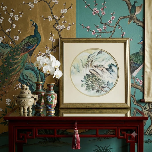 Vintage Edward Art Products Chinese Watercolor Landscape Art Four Seasons