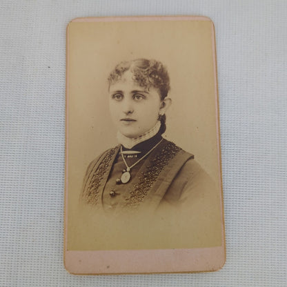 Antique 1880s Cabinet Card Portrait Young Woman Lloyd's Portraits Waterford NY