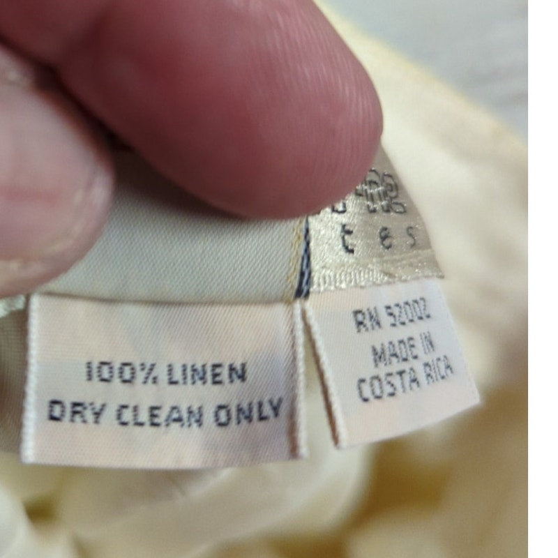 Vintage Liz Claiborne Cream Linen Full Circle Midi Skirt Petite 4 Prairie Boho