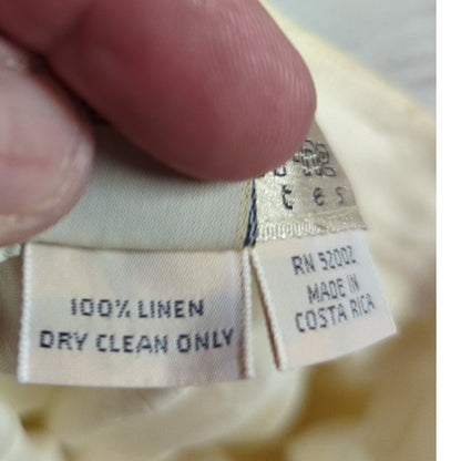 Vintage Liz Claiborne Cream Linen Full Circle Midi Skirt Petite 4 Prairie Boho