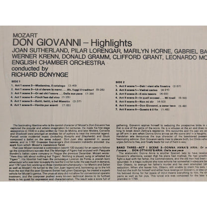 Vintage Mozart Don Giovanni Highlights London ffrr OS 26215 Stereo LP