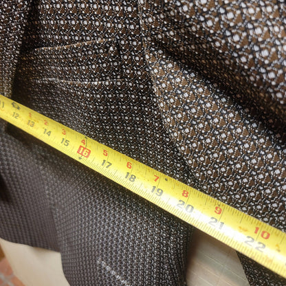 La Mar Mens polyester vintage jacket blazer coat brown blue 1970s Large 2 button
