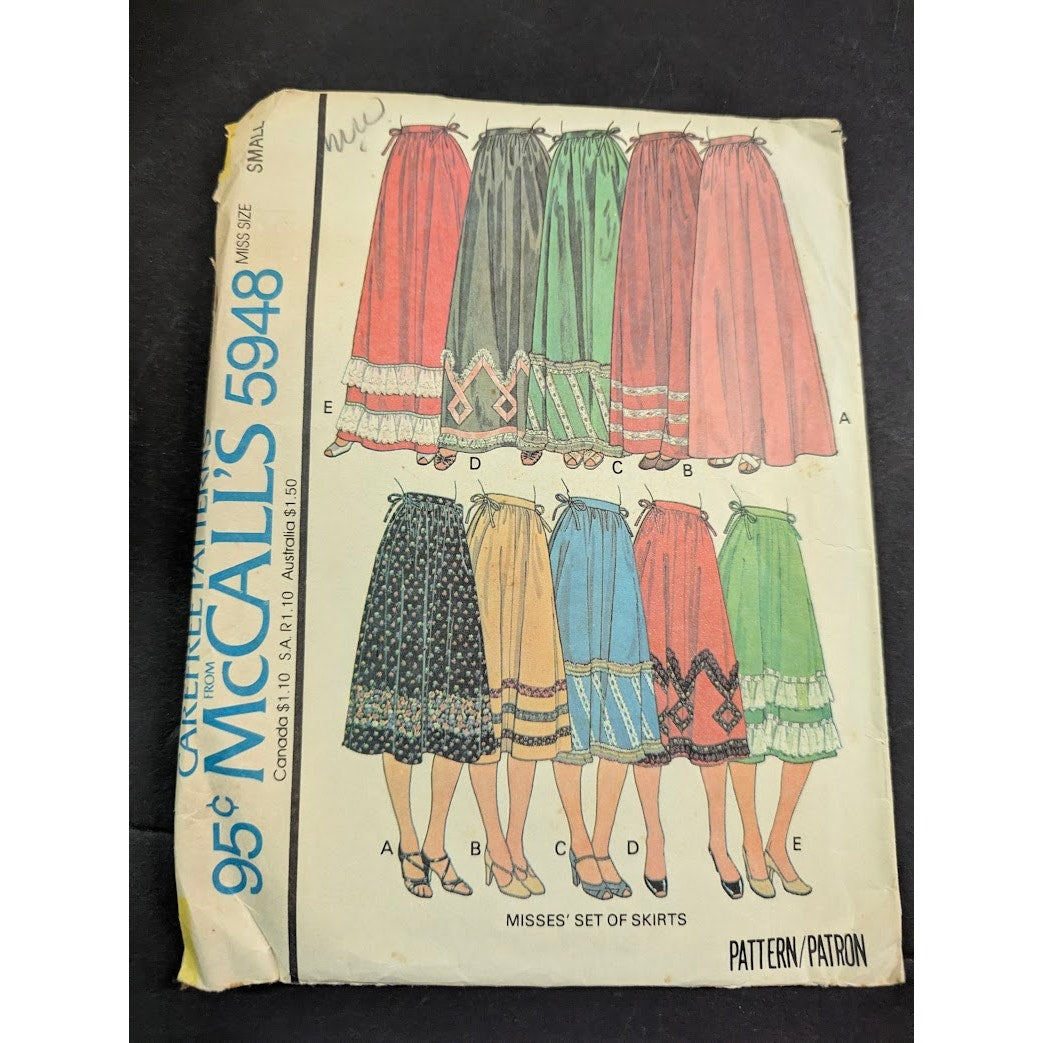 Vintage Pattern Sewing Crafts Hobby McCalls 5948 Size Small