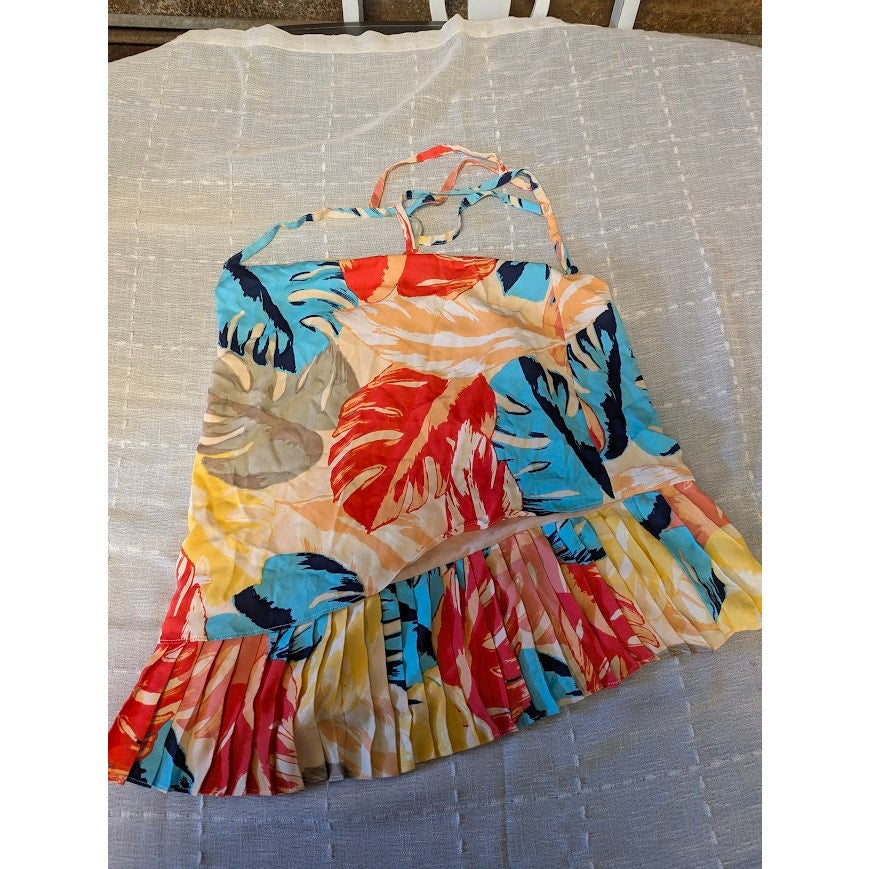 NWT Laundry By Shelli Segal Tropical Leaf Tank Top XS Blouse Top Sleeveless