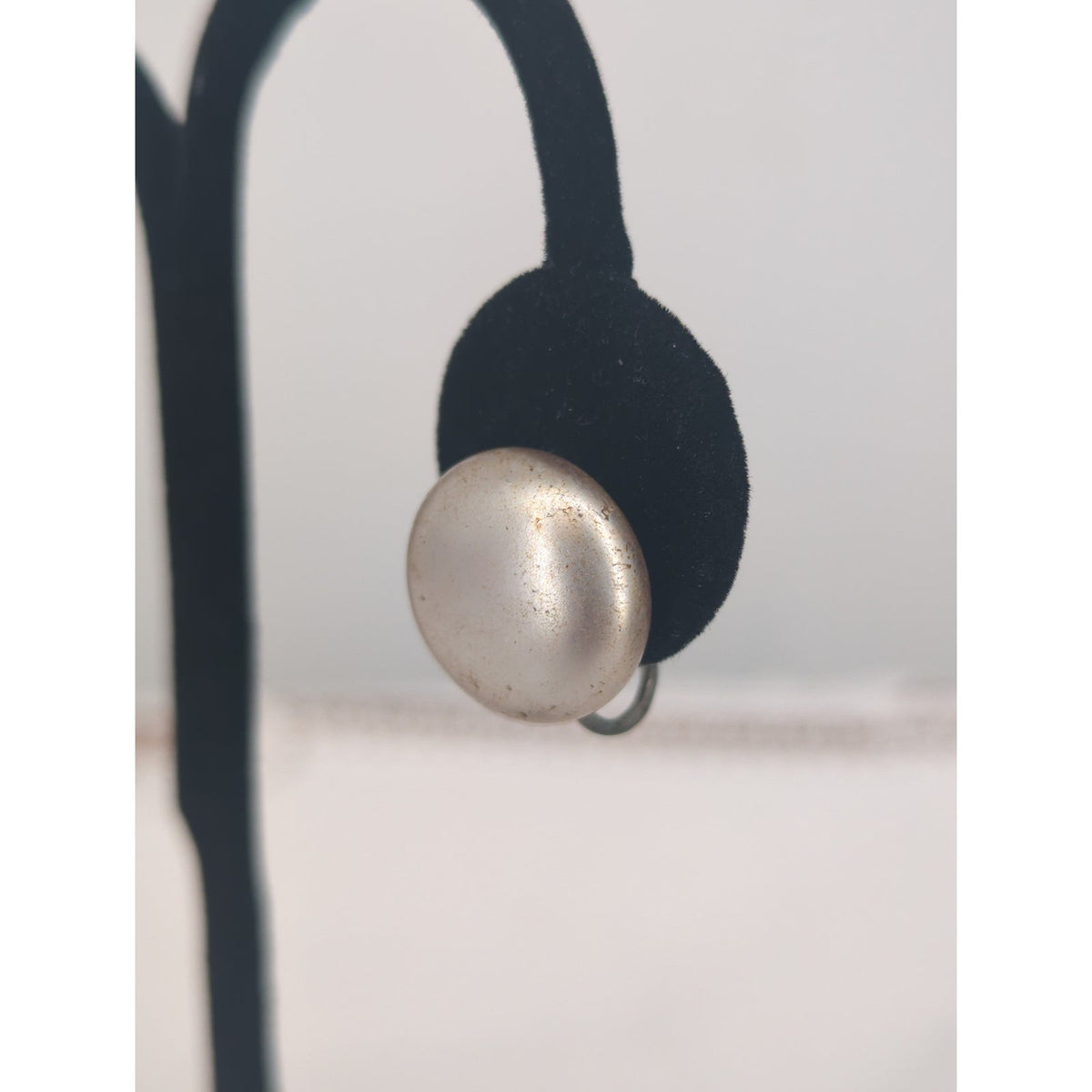 Vintage Mid-Century Silver-Tone Dome Screw Back Earrings Round Minimalist