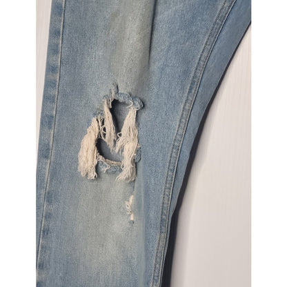 Topman Men's Distressed Blue Jeans Size 38" x 34" Light Wash  Destroyed ripped