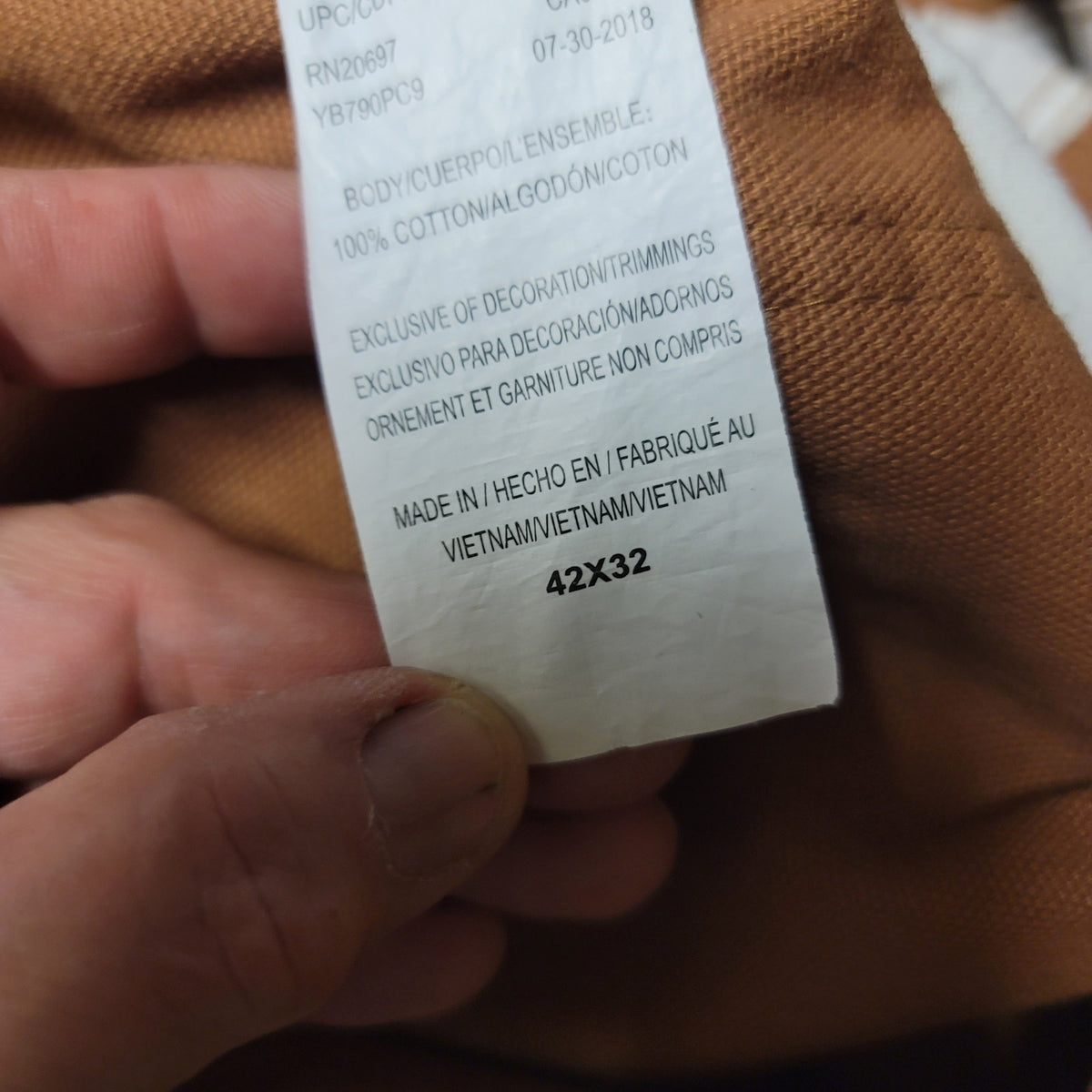 Liberty duck Bib Overalls Size 42" x 32" coveralls Pecan Brown Workwear Utility