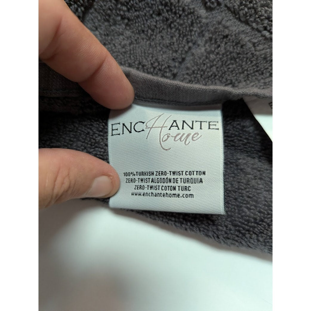 Enchante House Turkish Cotton Gracious Bath towel 28" x 54" Anthracite Geometric