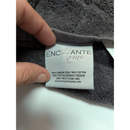 Enchante House Turkish Cotton Gracious Bath towel 28" x 54" Anthracite Geometric