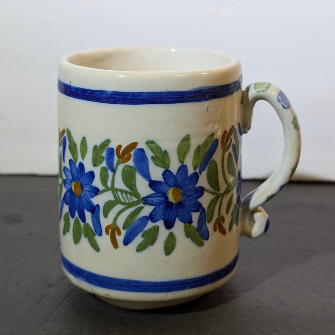 Vintage Studio Art Pottery Hand Painted Floral Mug GM No. 28