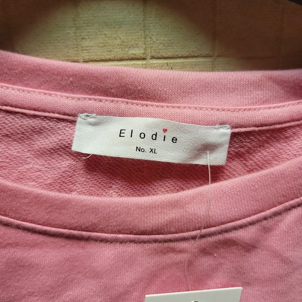 Elodie Pink Size XL Sweatshirt Elastic Waist Cuffs cotton blend crewneck casual