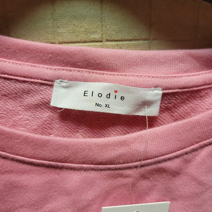 Elodie Pink Size XL Sweatshirt Elastic Waist Cuffs cotton blend crewneck casual
