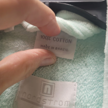 Nordstrom Vintage Mint Green Cotton Terry Cloth Spa Robe French Country Lounge