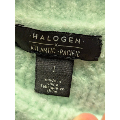 halogen x atlantic-pacific cable knit sweater Size Large green mist $79 NEW
