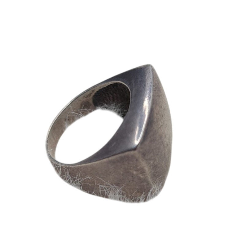 Vintage Modernist Sterling Silver Convex Shield Statement Ring Size 9