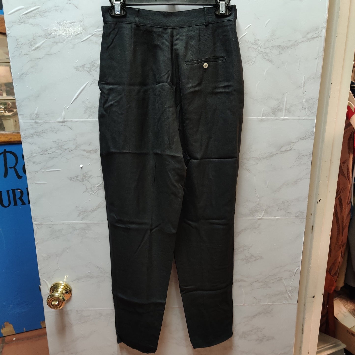 Vintage Liz Claiborne Black Career Pants Straight Leg 8 Petite Lined Trousers