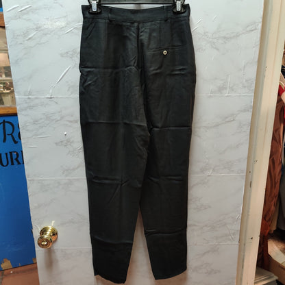 Vintage Liz Claiborne Black Career Pants Straight Leg 8 Petite Lined Trousers