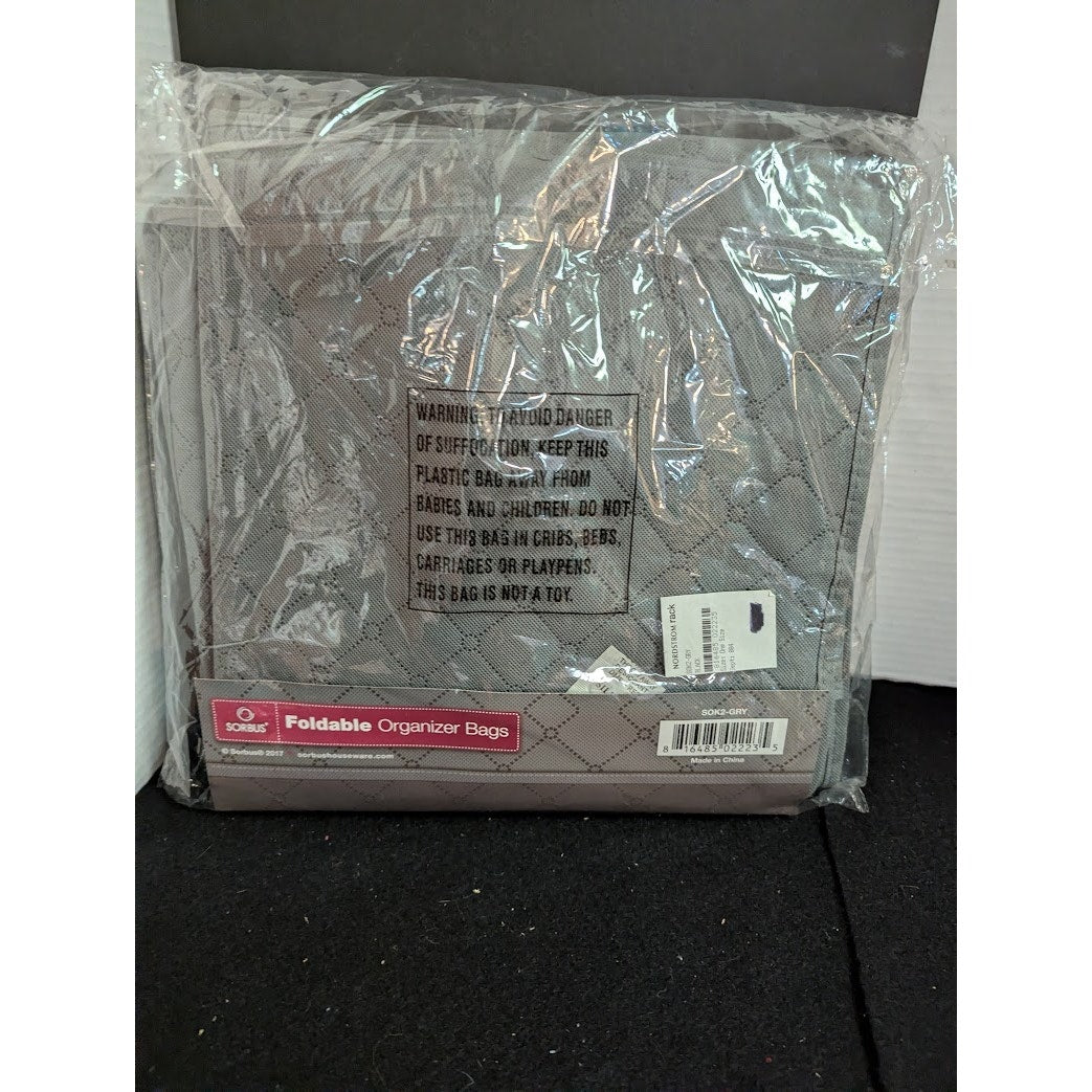 Sorbus Foldable Storage Bag Organizers Large Clear Window & Carry Handles 3-Pack