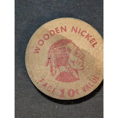 Vintage 1959 First National Bank Snohomish WA Wooden Nickel Token Americana Coin