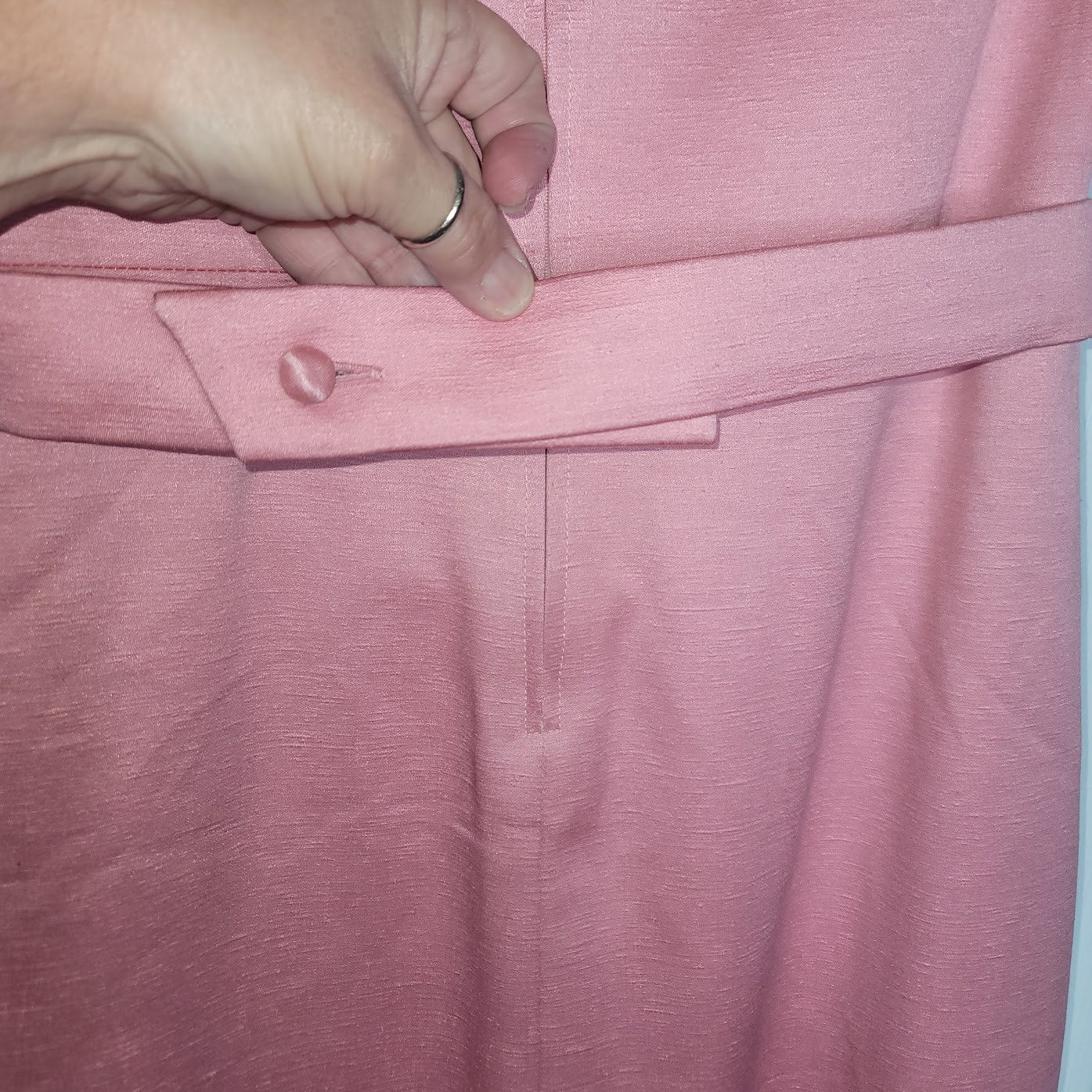 TLAPA Wein 1960's Pink Sleeveless Maxi Dress Wide Collar Cocktail Retro MCM S/M