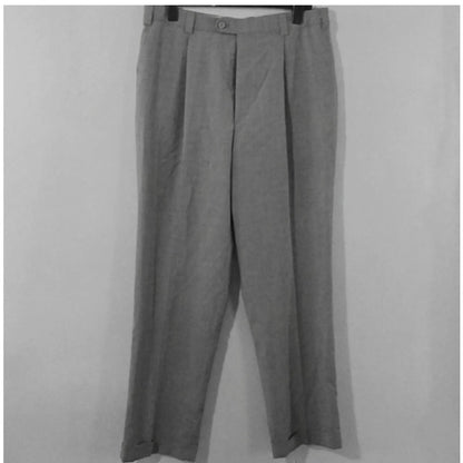Línea Naturale Men’s Grey Dress Pants size 36 pleat cuff trousers slacks Career