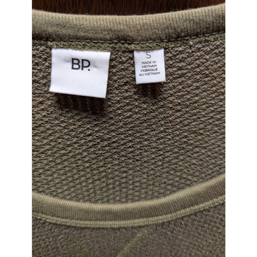 BP. Thermal Long Sleeve Lettuce Edge Crew T-Shirt Top layering SAGE SMALL