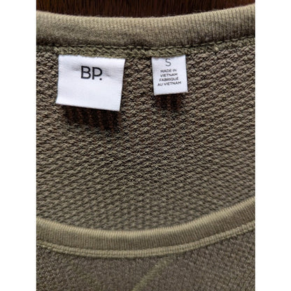 BP. Thermal Long Sleeve Lettuce Edge Crew T-Shirt Top layering SAGE SMALL