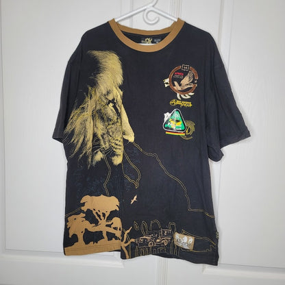 Vintage Akcess 2xl Mother Land Africa cotton Tshirt Lion Graphic Short Sleeve