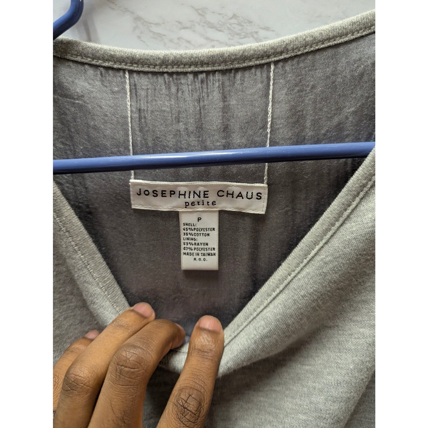 Josephine Chaus Petite Gray Knit Tank Top Womens Petite Small Layering Basic