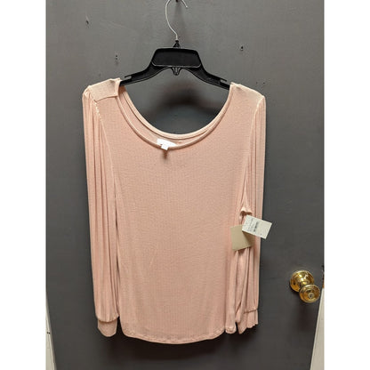 14th & Union MEDIUM pink smoke long sleeve ribbed sweater layering shirt top