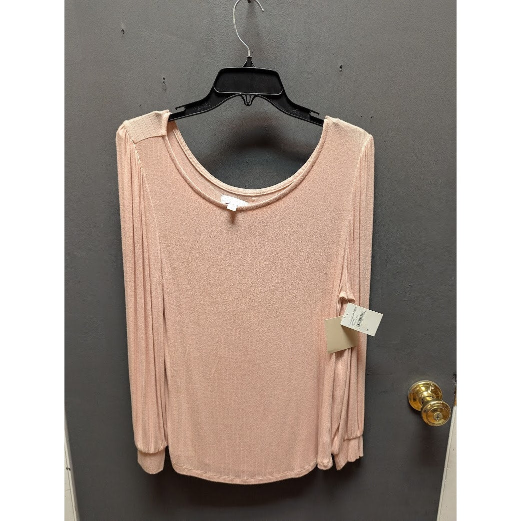 14th & Union MEDIUM pink smoke long sleeve ribbed sweater layering shirt top