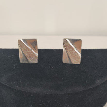 Lord Newport Vintage Cufflinks Tie Clip Set mcm VINTAGE Silver Tone Jewelry