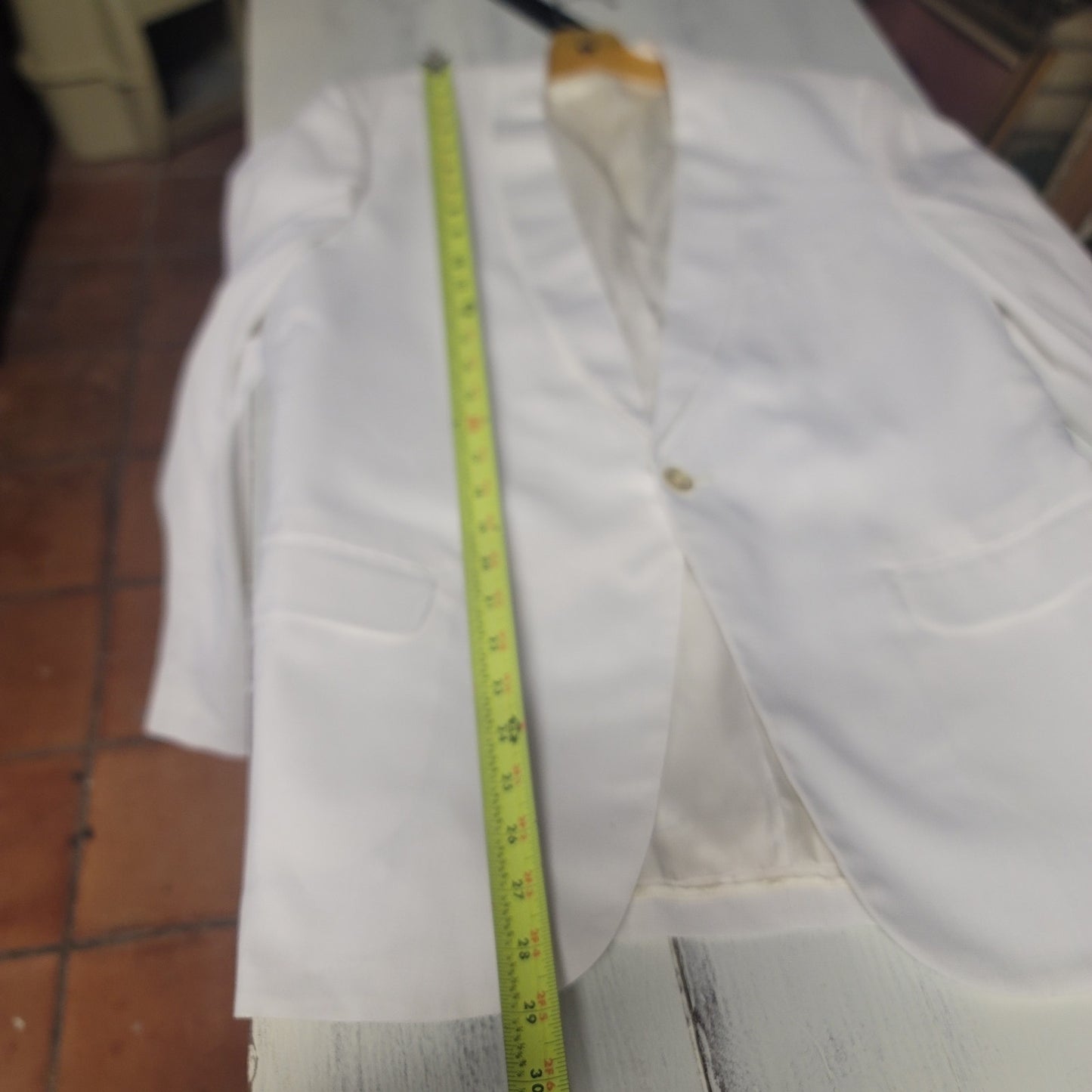 Vintage Schwobilt Off White Tuxedo Dinner Blazer Jacket Single Button Suit Coat