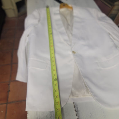 Vintage Schwobilt Off White Tuxedo Dinner Blazer Jacket Single Button Suit Coat