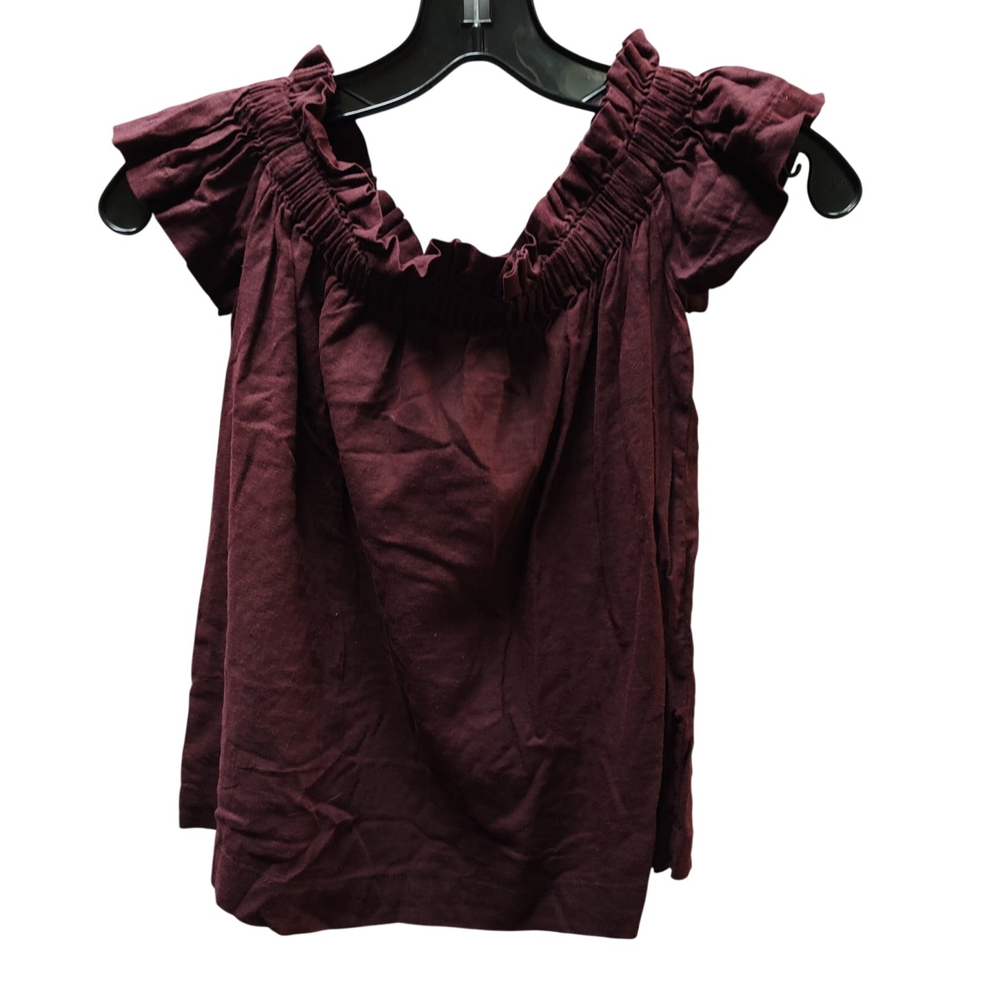 Free People Women's Burgundy Off-the-Shoulder Smocked Blouse NWT Size XS