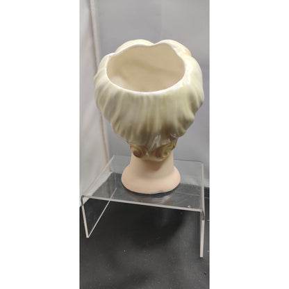 Vintage 1950s Blonde Glamour Lady Head Vase Planter Collectible Kitsch MCM