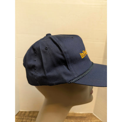 Vintage Mid-Century In-Fisherman Blue Snapback Baseball Cap Hat Retro Y2K